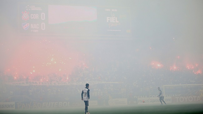 I bet Corinthians fans wish it had stayed this smoky the whole game. (Goal.com)